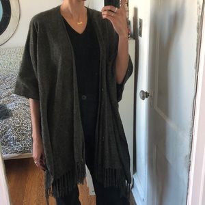 Chenille Fringed Poncho